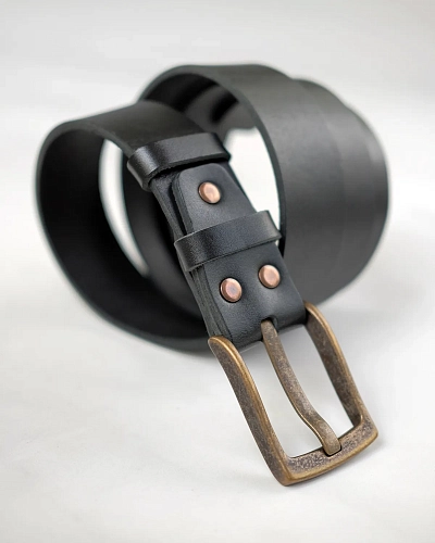 Ремень мужской FORT Black 120-125 см в деревянной коробочке - фото - 3