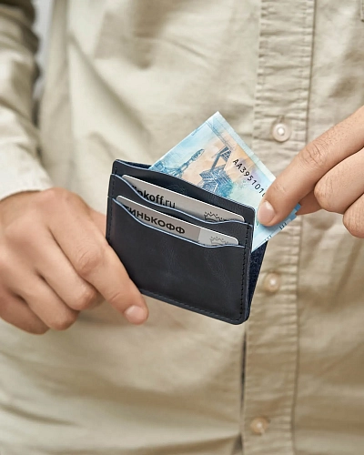 Картхолдер кожаный FLAT Pool - фото