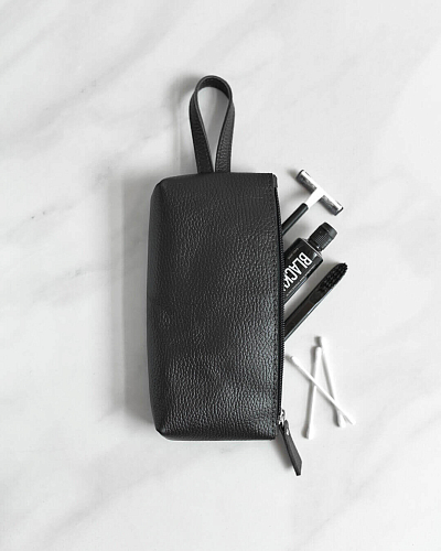 Несессер косметичка из натуральной кожи CASE Black Grain