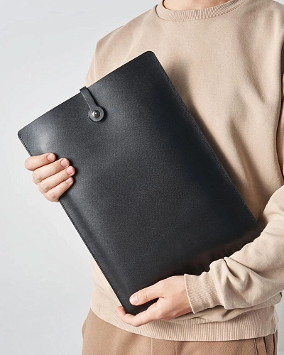 Кожаная папка для ноутбука 15 дюймов LOAD Black - фото - 1