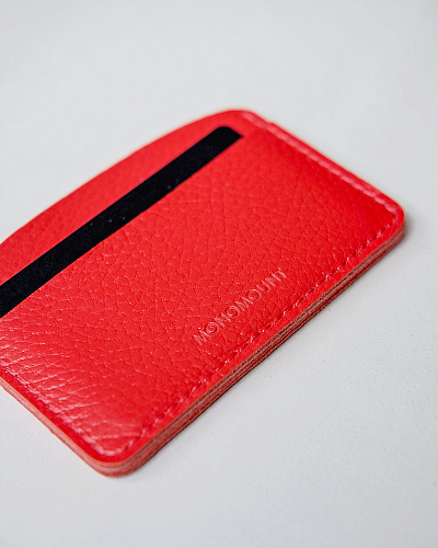Картхолдер кожаный BILL Red - фото - 2