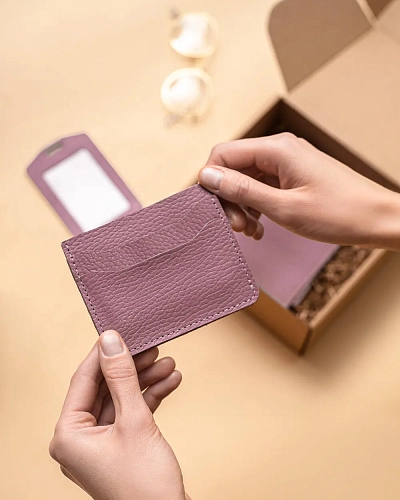 Картхолдер кожаный FLAT Clover - фото