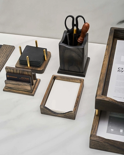 Настольный набор руководителя Leader Black - фото - 1