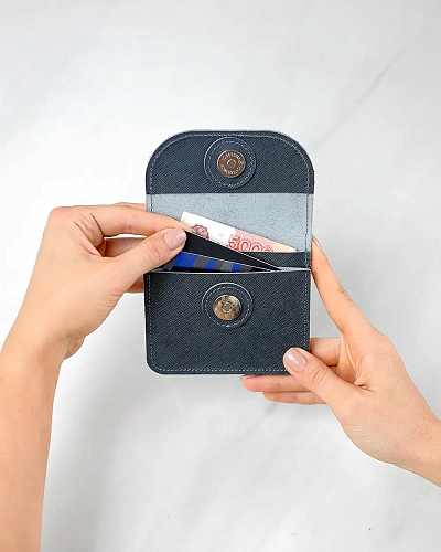 Мини кошелек кожаный AMO Steel - фото - 3