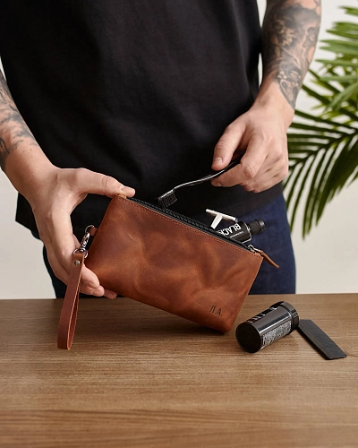 Несессер косметичка из натуральной кожи CRUISE Bourbon