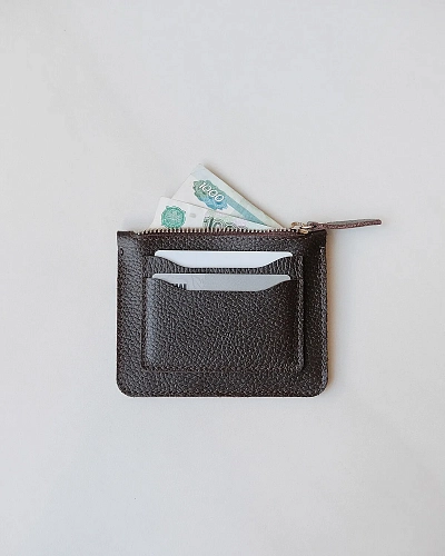 Мини кошелек кожаный SPIRIT Brown Grain - фото - 4