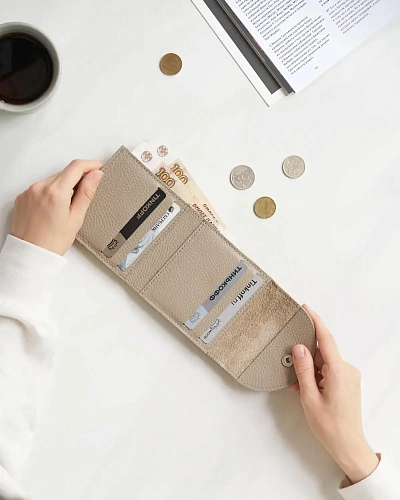 Кожаный кошелек LUNAR Beige - фото - 1