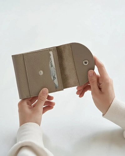 Кожаный кошелек LUNAR Beige - фото - 2