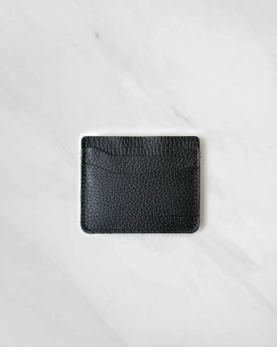 Картхолдер кожаный FLAT Black Grain - фото - 8