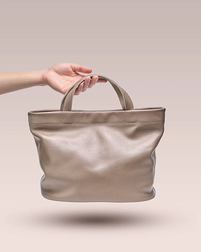 Сумка кожаная CASSIA Beige - фото
