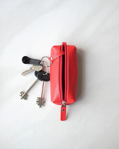 Ключница кожаная HOME M Red - фото