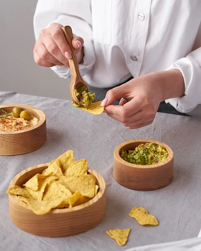 Набор деревянных тарелочек BUBBLES