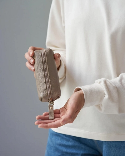 Ключница кожаная HOME M Beige - фото - 1