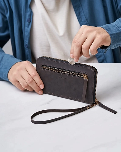 Кошелек на молнии MONTERRO Rodeo с ремешком на руку - фото - 1