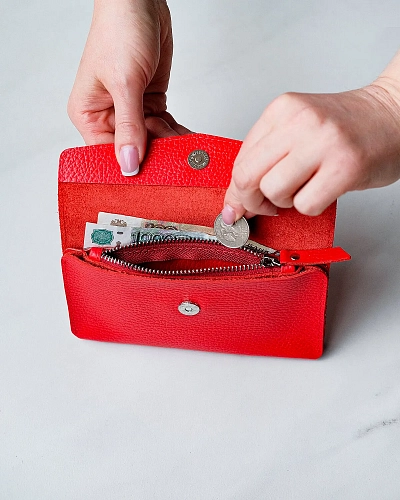 Женский кошелек кожаный ROWENA Red - фото - 3