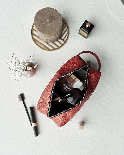 Несессер косметичка из натуральной кожи VOYAGE Blush