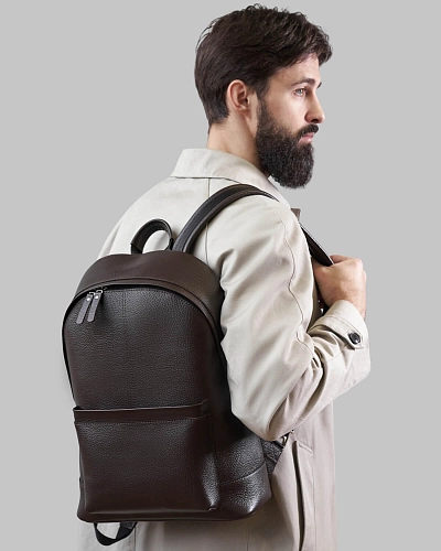 Рюкзак кожаный мужской GERALD Brown Grain - фото - 6