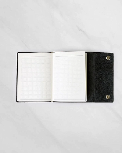 Кожаный блокнот в клетку MAGNETIC Black - фото - 1