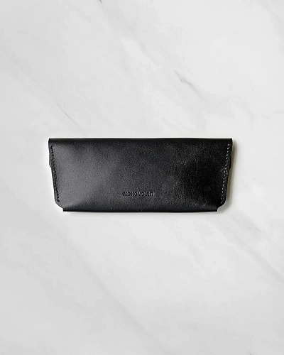 Кожаный чехол для очков GLASS Black - фото - 2