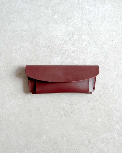 Кожаный чехол для очков GLASS Cherry