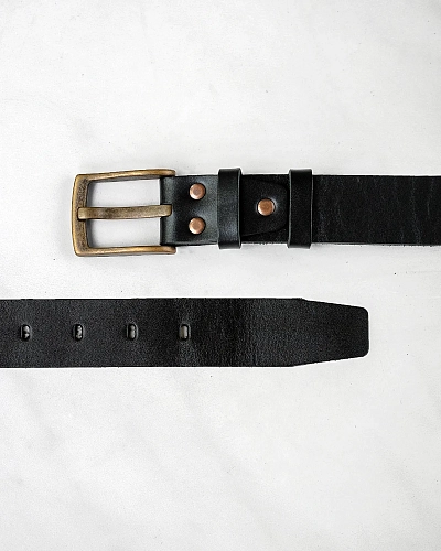 Ремень мужской FORT Black 120-125 см в деревянной коробочке - фото - 8