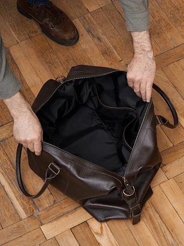 Кожаная дорожная сумка BAGGAGE Brown Grain - фото - 7