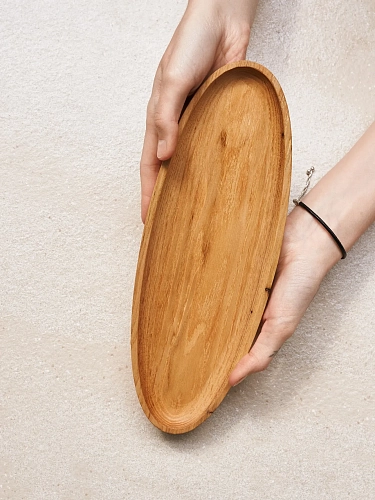 Деревянная тарелка OVAL oak - фото