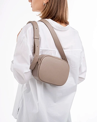 Сумка кроссбоди кожаная DAISY Beige - фото - 2