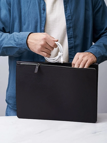 Кожаная папка для ноутбука 15-16 дюймов GRADE Brown - фото - 2