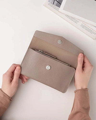 Женский кошелек кожаный ROWENA Beige - фото - 3