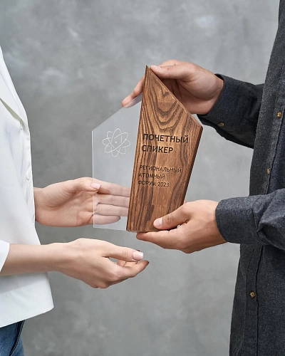Награда деревянная NN-12 с оргстеклом