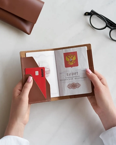 Кожаная обложка на паспорт FOLIO Candy - фото - 1