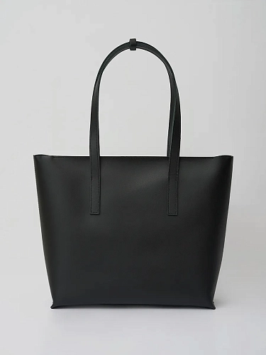 Кожаная сумка шоппер STELLA ZIP Black - фото - 5