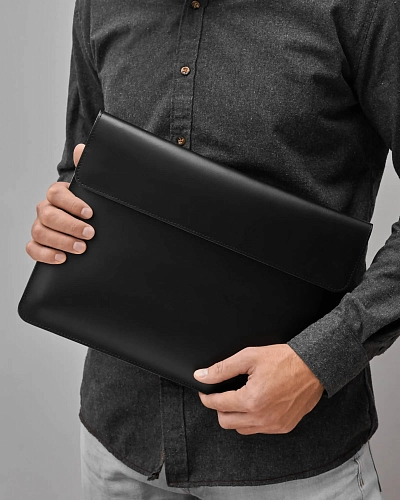 Кожаная папка для документов и ноутбука CITY Black Кожаная папка для документов и ноутбука CITY Black - фото