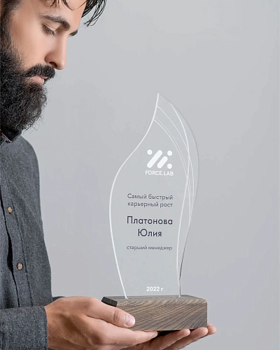 Награда из дерева и акрила NN-4 с цветной печатью