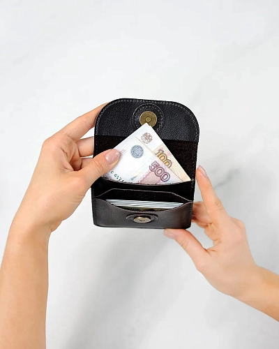 Мини кошелек кожаный AMO Brown - фото - 2