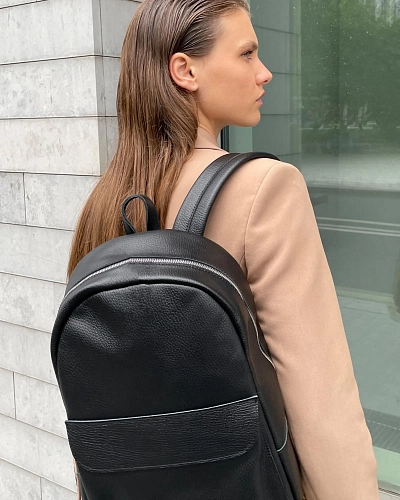 Рюкзак кожаный женский DAKOTA Black Grain