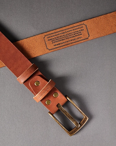 Ремень мужской FORT Barrel 120-125 см в деревянной коробочке - фото - 1