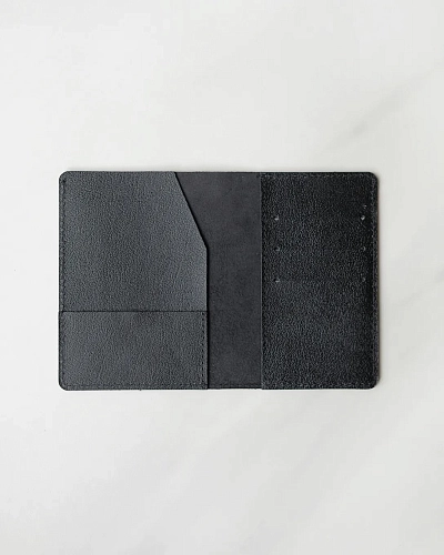 Кожаная обложка на паспорт PRO Black - фото - 4