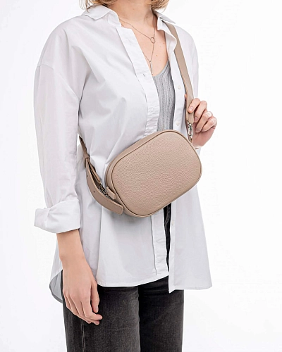 Сумка кроссбоди кожаная DAISY Beige