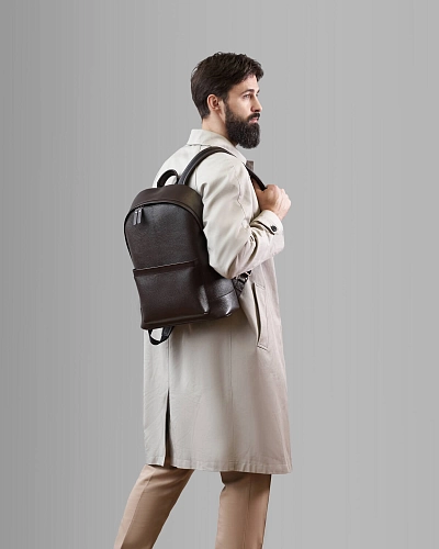 Рюкзак кожаный мужской GERALD Brown Grain - фото - 5