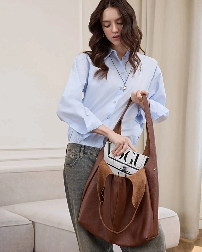 Кожаный шоппер MIA Hazel - фото - 4