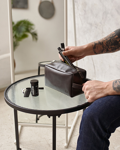 Кожаный несессер VOYAGE Brown - фото - 1