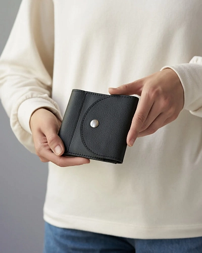 Кожаный кошелек LUNAR Black - фото - 1