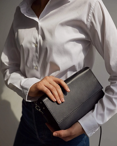 Сумка кроссбоди кожаная IRMA Black - фото - 5