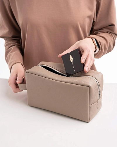Несессер косметичка из натуральной кожи VOYAGE Beige