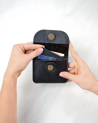 Мини кошелек кожаный AMO Brown - фото - 3