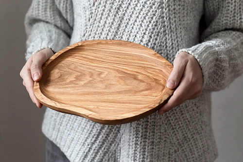 Деревянная тарелка POTATO M - фото - 1