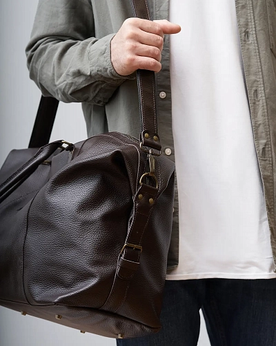 Кожаная дорожная сумка BAGGAGE Brown Grain - фото - 3