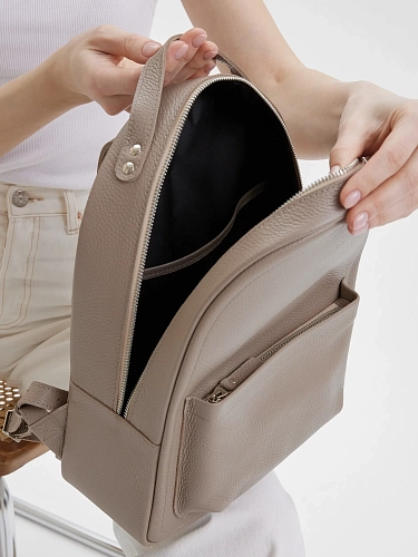 Рюкзак кожаный женский CLAIRE Beige - фото - 4